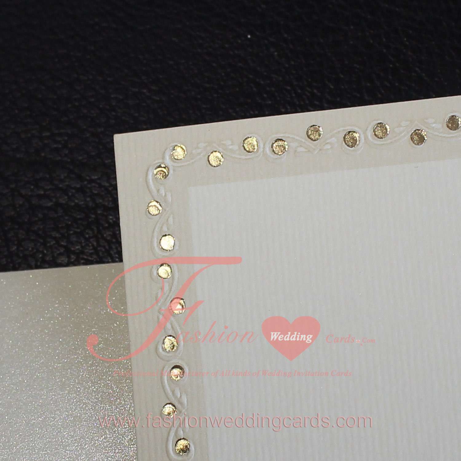 Simple Wedding Invitation Card Template with Gold Foiling